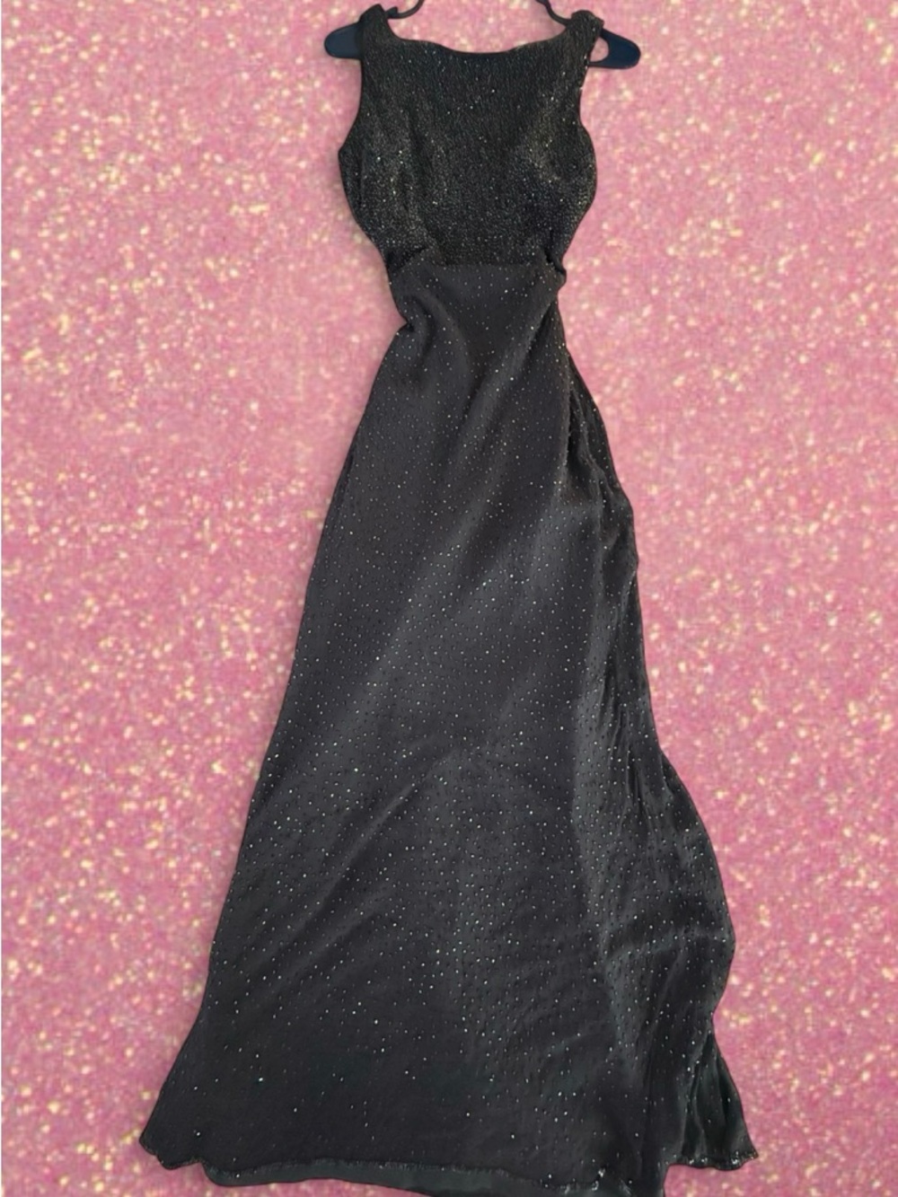 Dark grey silk Beaded dress